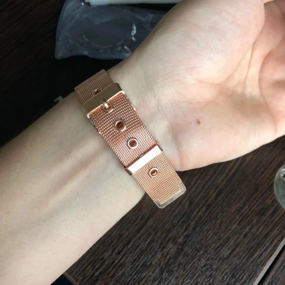 Fashion Women Rose Gold Flower Rhinestone Wrist Wa - Picture 6 of 10